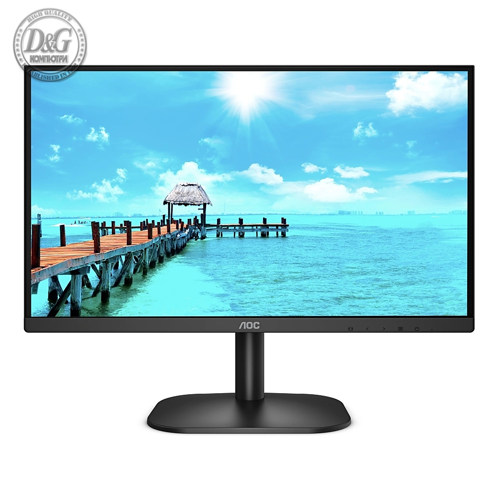 AOC 24B2XDM, 23.8" VA WLED, 1920x1080@75Hz, 4ms GtG, 250cd/m2, 3000:1, DCR 20M:1, FlickerFree, Low Blue Light, Tilt, D-SUB, DVI