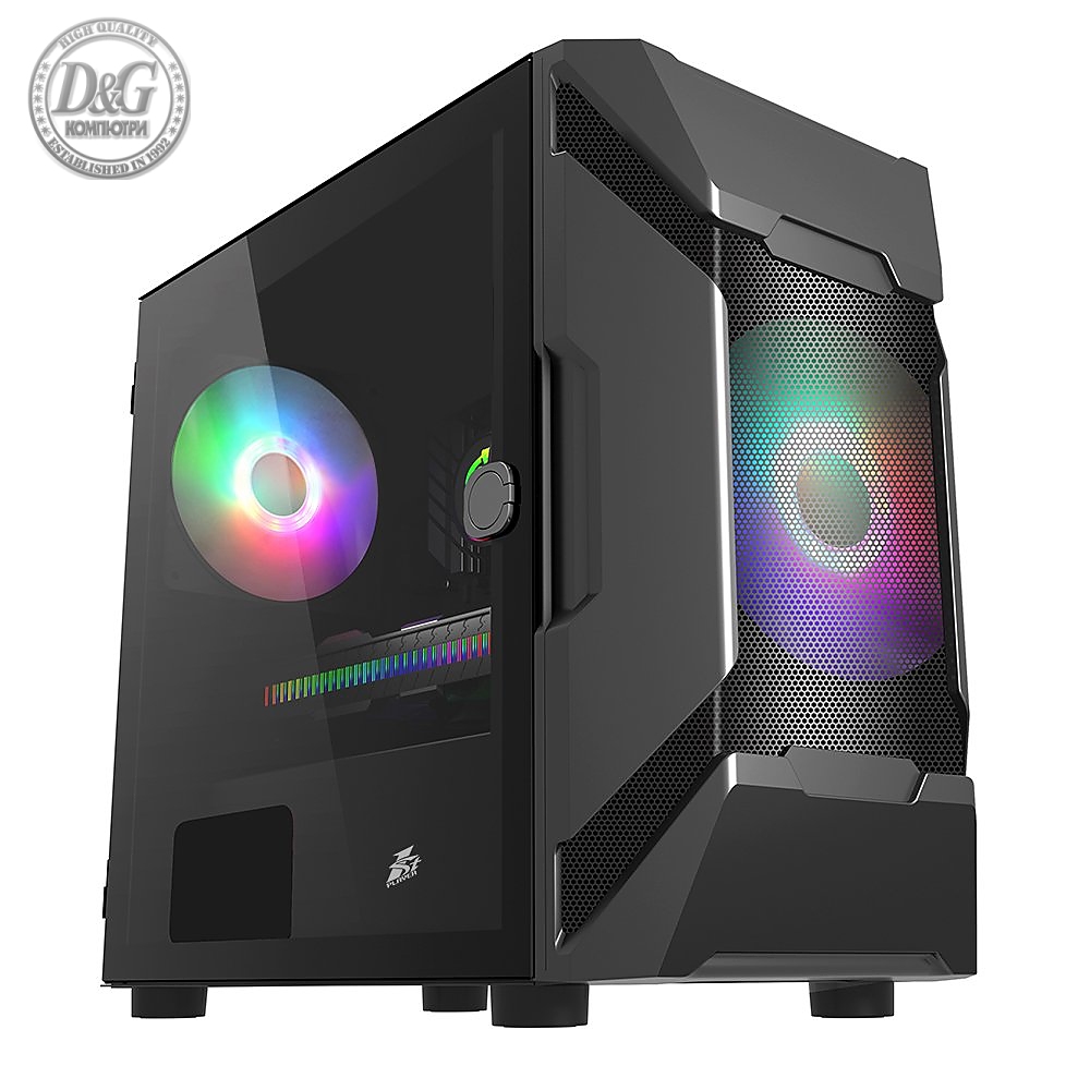 1stPlayer компютърна кутия Gaming Case mATX - D3 RGB Black