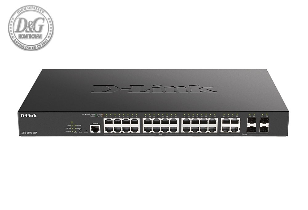 D-Link 24-port PoE Gigabit Managed Switch + 4 Combo 1000BaseT/SFP