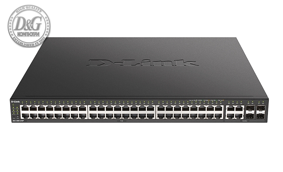 D-Link 48-Port Gigabit PoE Managed Switch + 4 Combo 1000BaseT/SFP