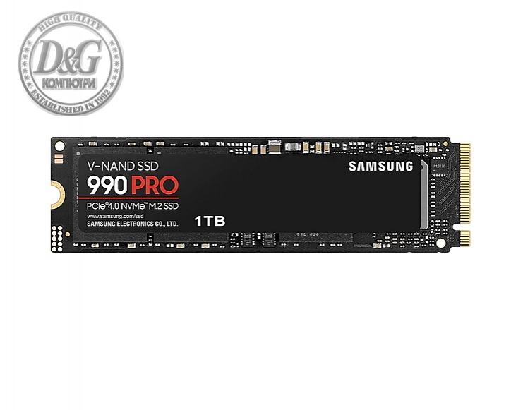 Samsung SSD 990 PRO 1TB PCIe 4.0 NVMe 2.0 M.2 V-NAND 3-bit MLC, 256-bit Encryption, Read 7450 MB/s Write 6900 MB/s