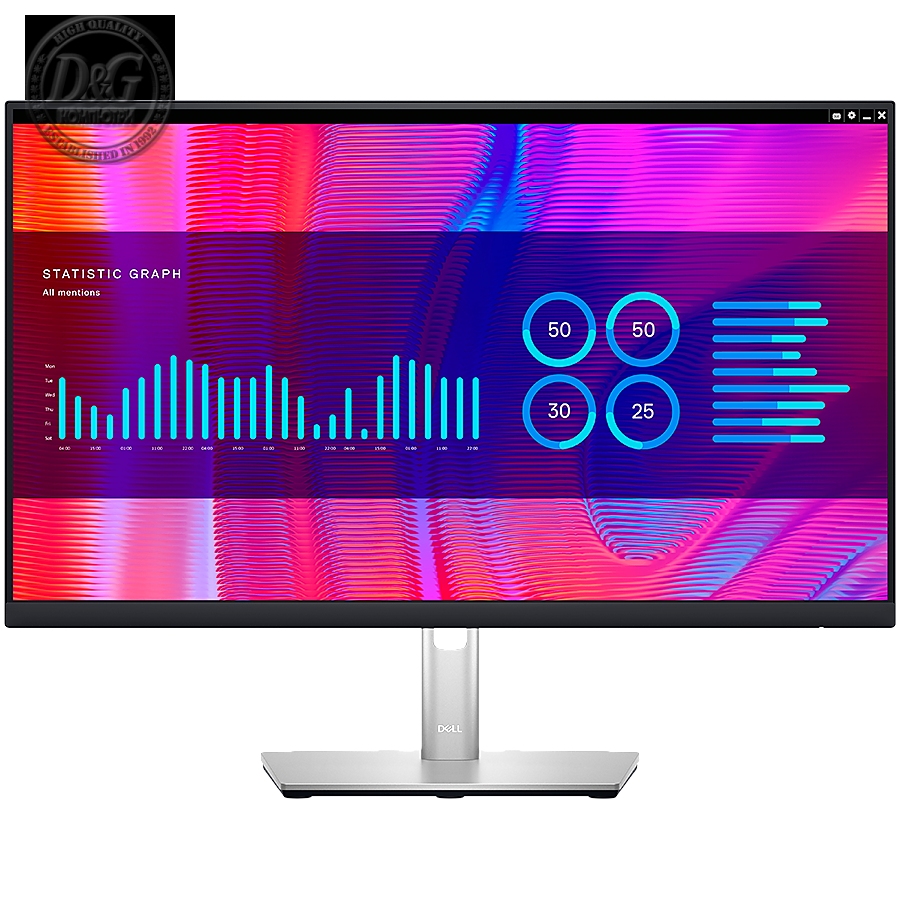 Dell Monitor LED P2423DE, 23.8", QHD (2560 x 1440), 16:9 60Hz, IPS AG, ComfortView Plus, Mercury Free, 300 cd/m2, 1000:1, 178/178, 8ms/5ms, HDMI, 2xDP, USB-C hub, Height, Pivot, Swivel, Tilt adjustable, 3Y