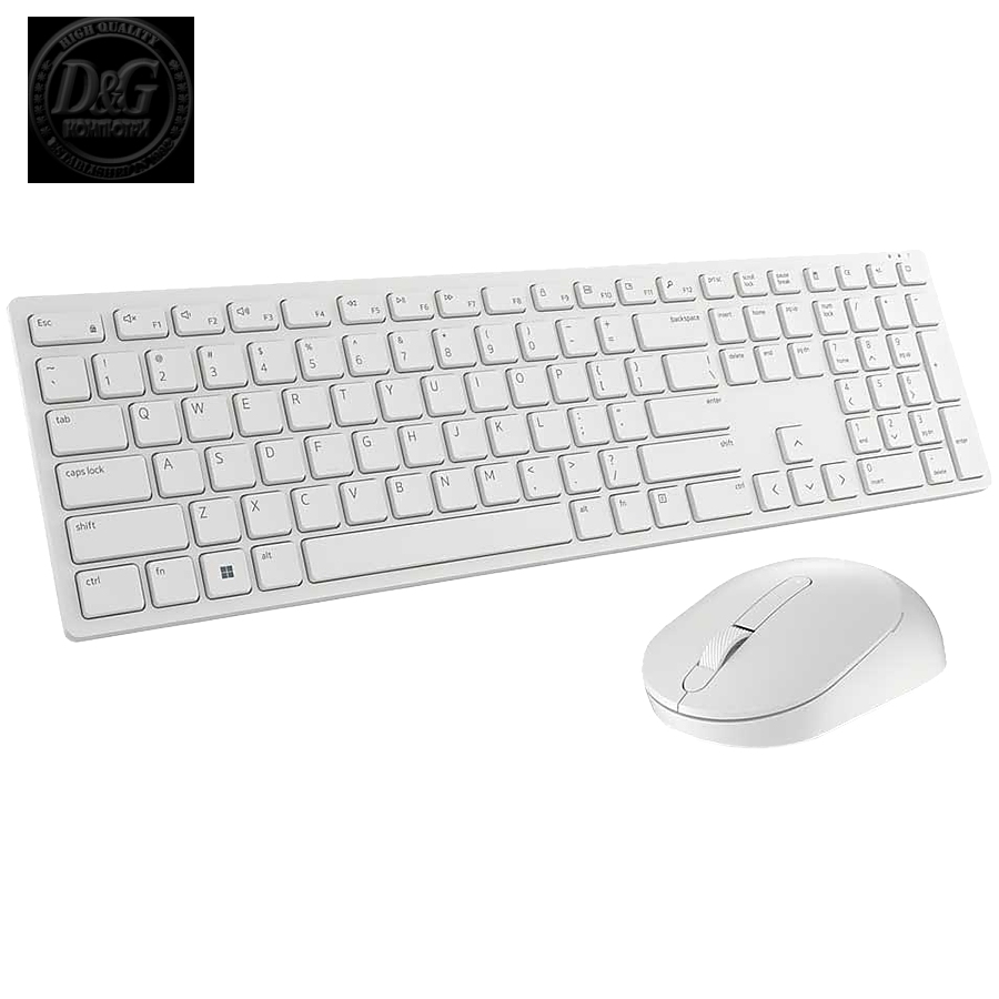 Dell Pro Wireless Keyboard and Mouse - KM5221W - US International (QWERTY) - White