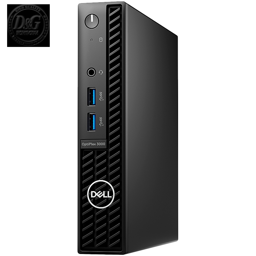 Dell OptiPlex 3000 MFF, Intel Core i3-12100 (4 Cores, 12MB, 8T, 3.3GHz to 4.3GHz, 60W), 8GB (1x8GB) DDR4, 256GB SSD, Integrated Graphics, DVD RW, Mouse + BG KBD, Ubuntu, 3Y ProSupport