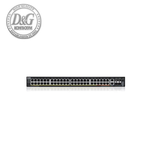 ZyXEL XGS2220-54FP, L3 Access Switch, 960W PoE, 40xPoE+/10xPoE++, 48x1G RJ45 2x10mG RJ45, 4x10G SFP+ Uplink, incl. 1 yr NebulaFlex Pro