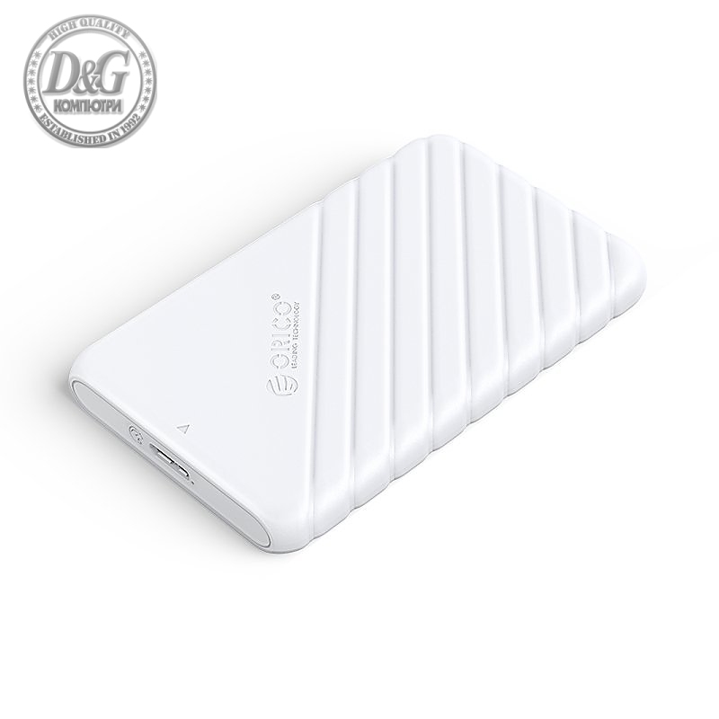 Orico кутия за диск Storage - Case - 2.5 inch USB3.0 WHITE - 25PW1-U3-WH