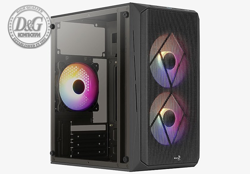 AeroCool кутия Case mATX - CS-107-A-BK-v2 - 3 fans included