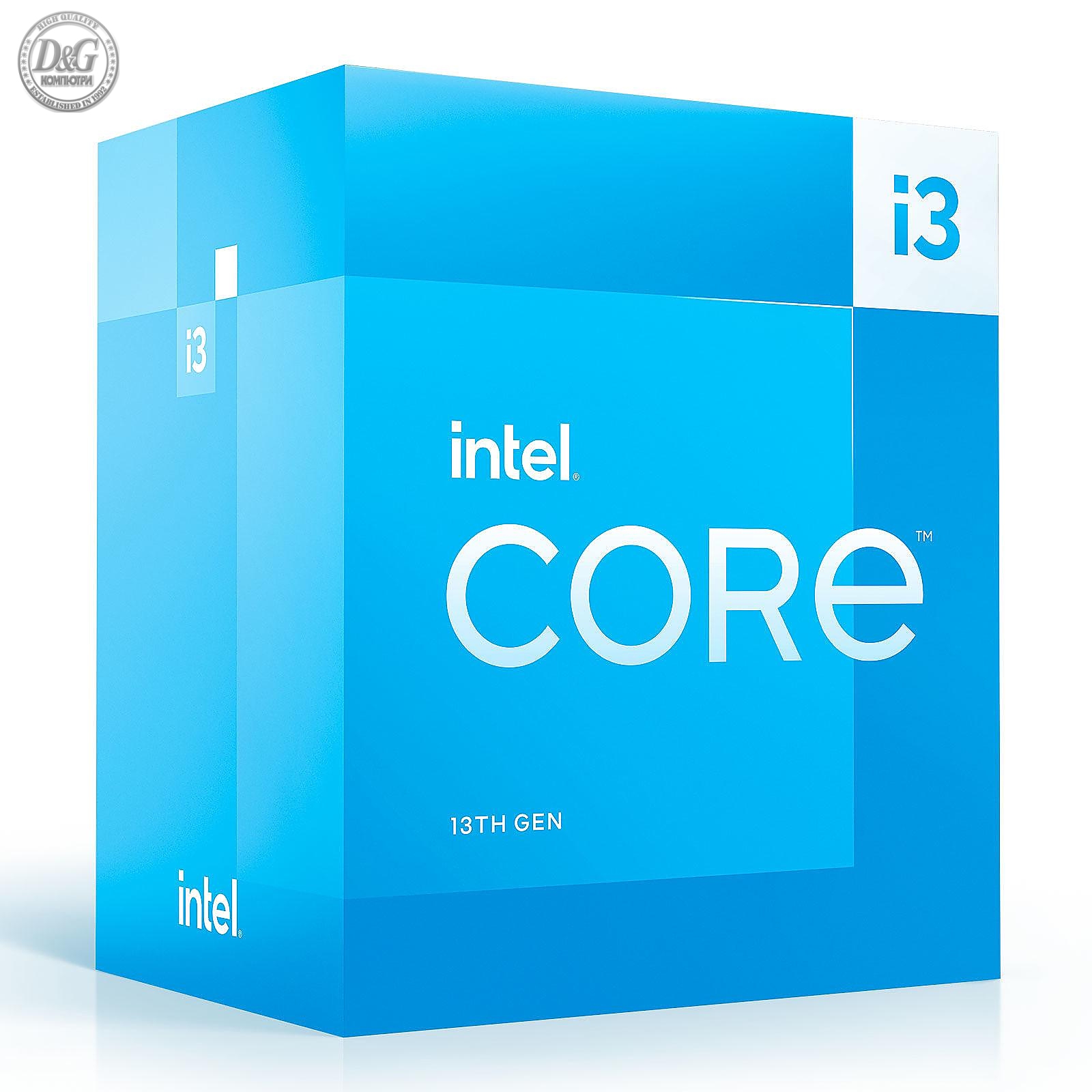 Процесор Intel Raptor Lake Core i3-13100F, 4 Cores, 8 Threads (3.4GHz Up to 4.6Ghz, 12MB, LGA1700), 60W, BOX