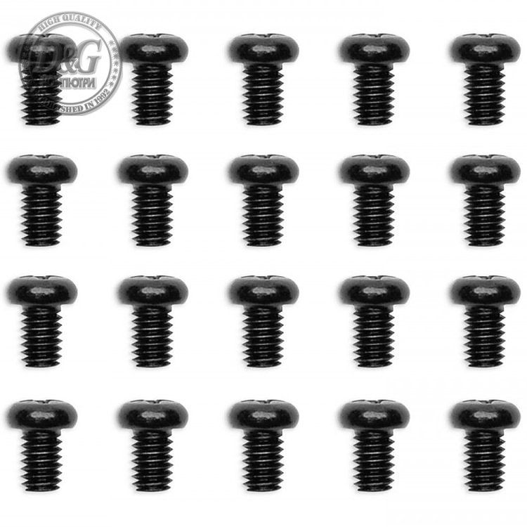 EK-Loop Phillips Head Screw Set M4x6mm - Black (20pcs)