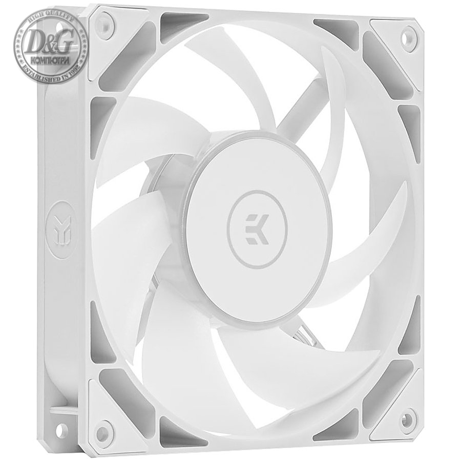 EK-Loop Fan FPT 140 D-RGB - White (600-2200rpm), 140mm ARGB fan, 4-pin PWM, 44.56dBA (max. RPM)