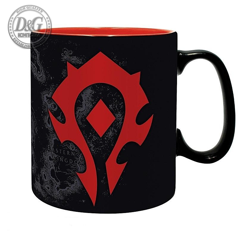 Чаша ABYSTYLE WORLD OF WARCRAFT - Horde, 460 ml, Черен