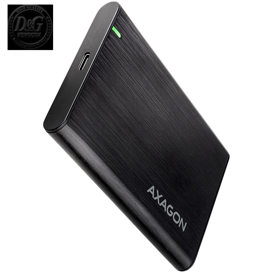 AXAGON EE25-A6C USB-C 3.2 Gen 1 - SATA 6G 2.5" External SCREWLESS ALU RAW box BLACK