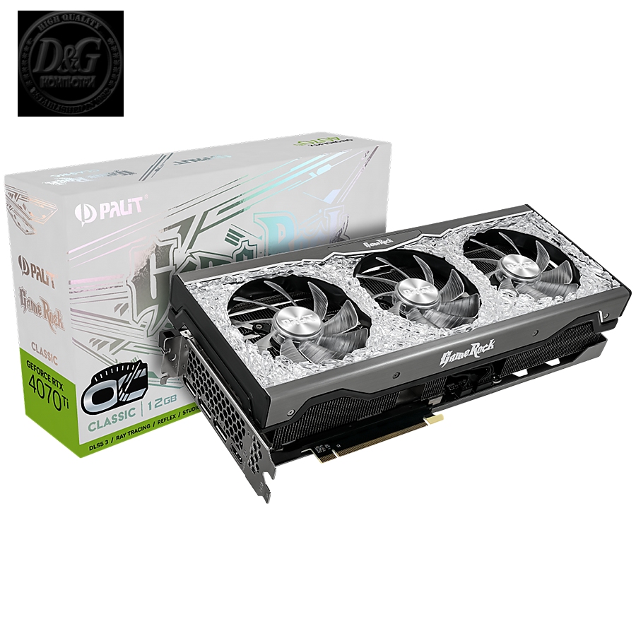 Palit GeForce RTX 4070Ti GameRock Classic 12GB GDDR6X, 192 bit, 1x HDMI 2.1, 3x DP 1.4a, 3 Fan, 1x 16-pin power connector, 750W, NED407T019K9-1046G