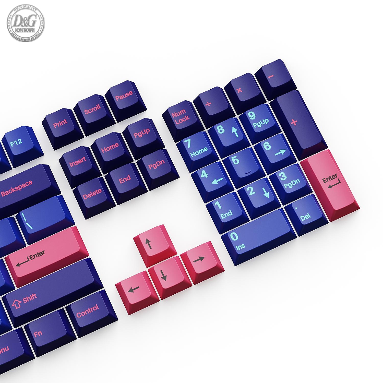 Капачки за механична клавиатура Keychron Cherry Profile Double - Shot PBT Full Set 219 Keycaps - Player