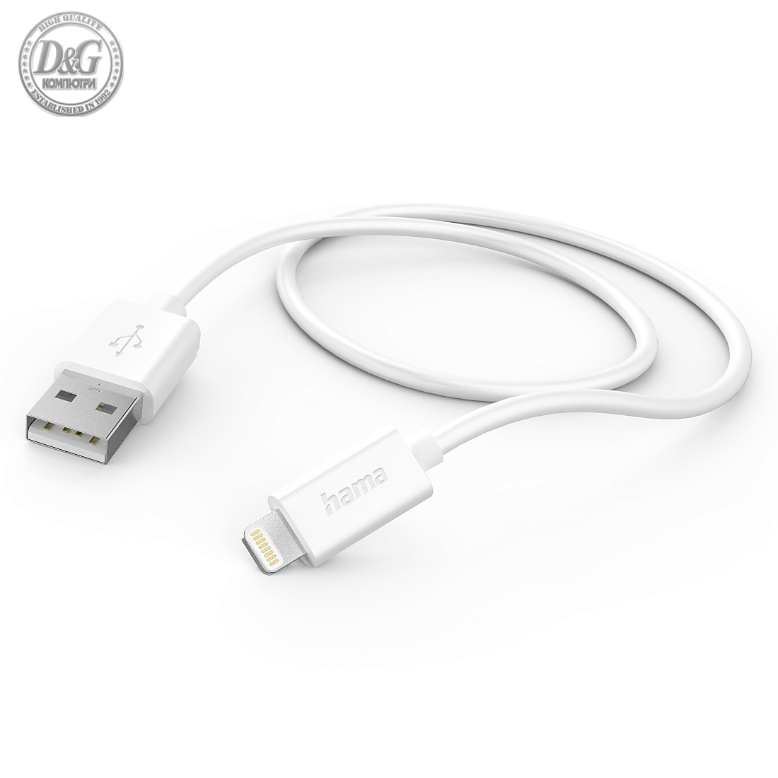 Кабел USB Charging/Sync Lightning Apple iPhone, 1,0м бял