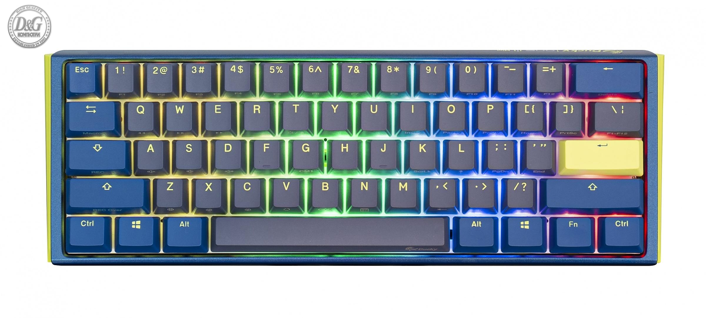 Геймърска механична клавиатура Ducky One 3 DayBreak 60% Hotswap Cherry MX Silver RGB, PBT Keycaps