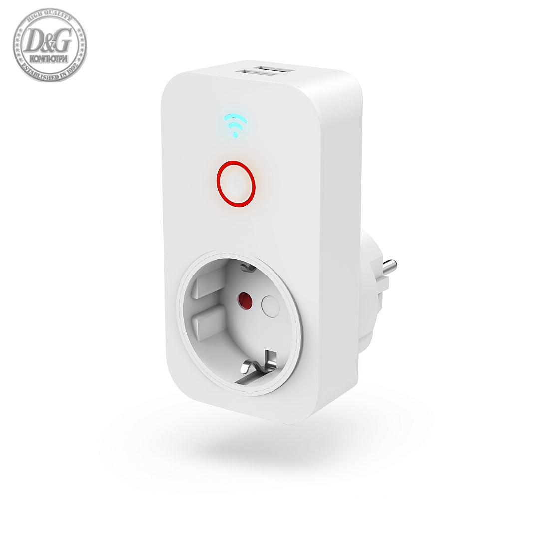 Смарт конктактHAMA, WiFi, Управление с глас, Приложение, 2 USB порта, 2300 W, 10 A