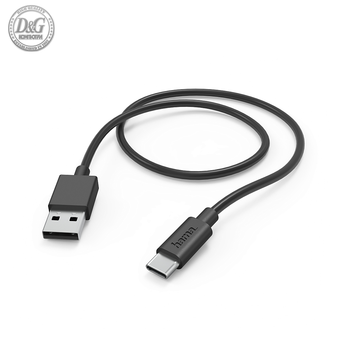 HAMA Кабел  USB-C - USB 2.0 А мъжко, 1 м, 480Мbit/ 3А,черен