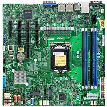 Supermicro mainboard server MBD-X12STL-F-O microATX, Dual LAN with 1GbE with Intel I210, Intel C252 controller for 6 SATA3 (6 Gbps) ports; RAID 0,1,5,10, 1 VGA D-Sub Connector port, 2 SuperDOM with built-in power