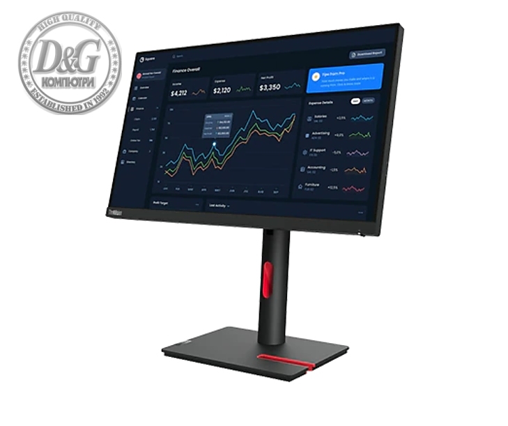 Lenovo ThinkVision T22i-30 21.5" FHD IPS, 16:9, 1920x1080, 4 ms, 250 nits, 1000:1, 60Hz, USB Hub, HDMI, DP, VGA, Tilt, Swivel, Pivot, Height Adjust Stand