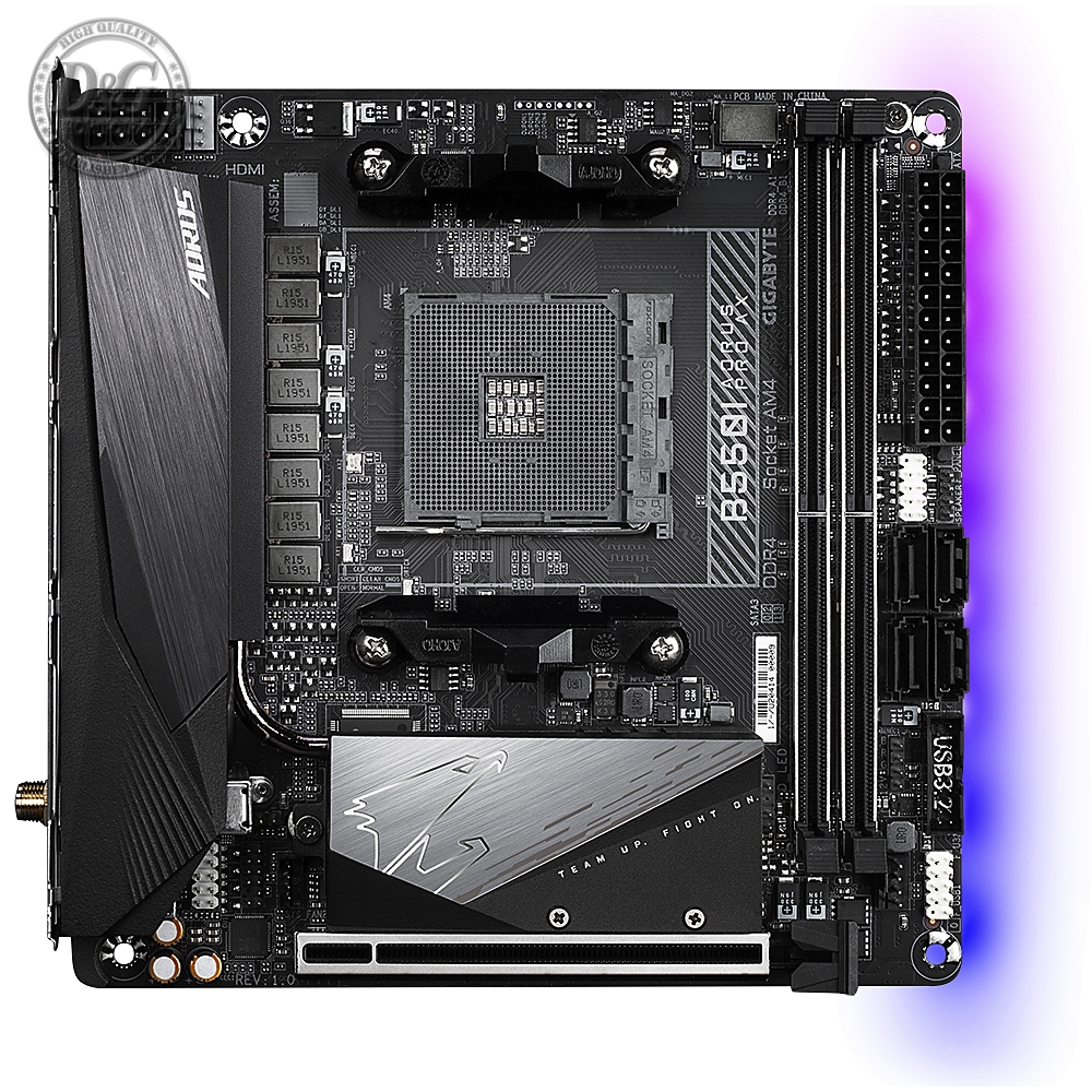 Дънна платка GIGABYTE B550I AORUS PRO AX, WI-FI, Socket AM4, 2 x DDR4, RGB Fusion 2.0