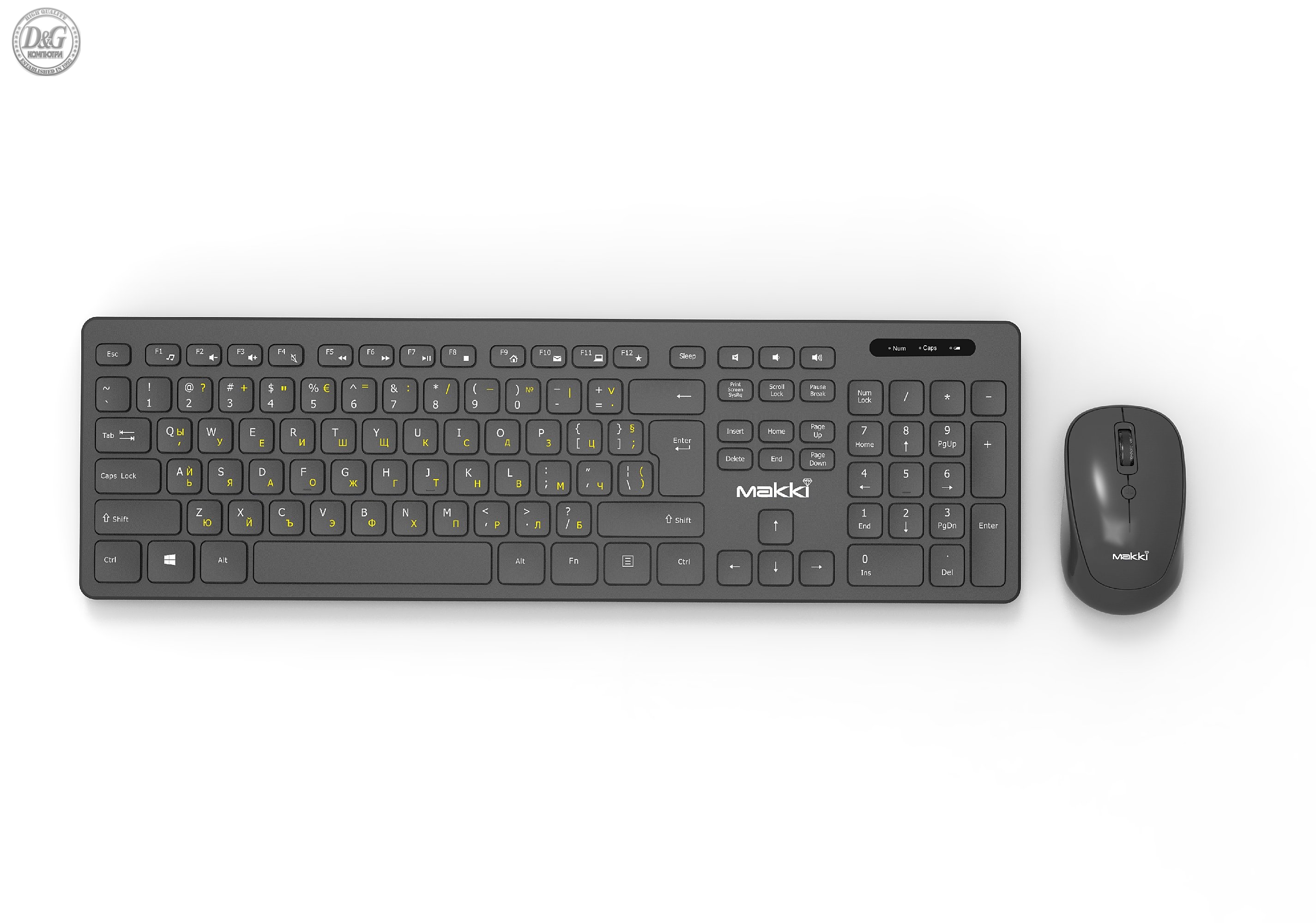 Makki БДС клавиатура и мишка Combo Keyboard and Mouse Wireless 2.4G BG low-profile chocolate - MAKKI-KB-KMX-C16