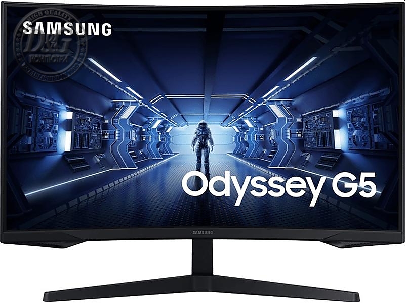 Samsung C27G55TQ, 27" Odyssey GAMING, Curved 1000R, VA QLED, 144 Hz, 1 ms MPRT, 2560x1440, 300 cd/m2, 2500:1 Contrast, FreeSync Premium, HDR10, Eye Saver Mode, Flicker Free, Game Mode, Display Port 1.2, HDMI 2.0, Headphone Jack,  178°/178°, Black