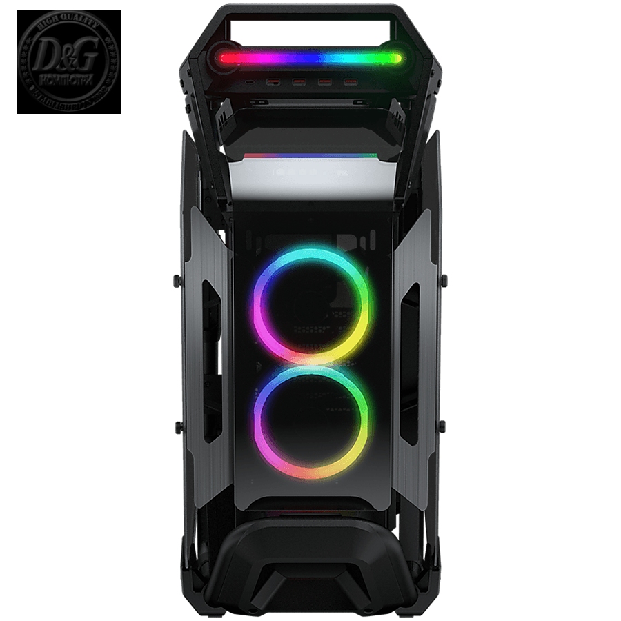 COUGAR Cratus, Mid Tower, Mini ITX, Micro ATX, ATX, CEB, E-ATX, Type C 3.1 x 1, USB 3.0 x 4, 4 Pole Headset Audio Jack x1, RGB Button, Tempered Glass x 4, 283 x 636 x 635 (mm)