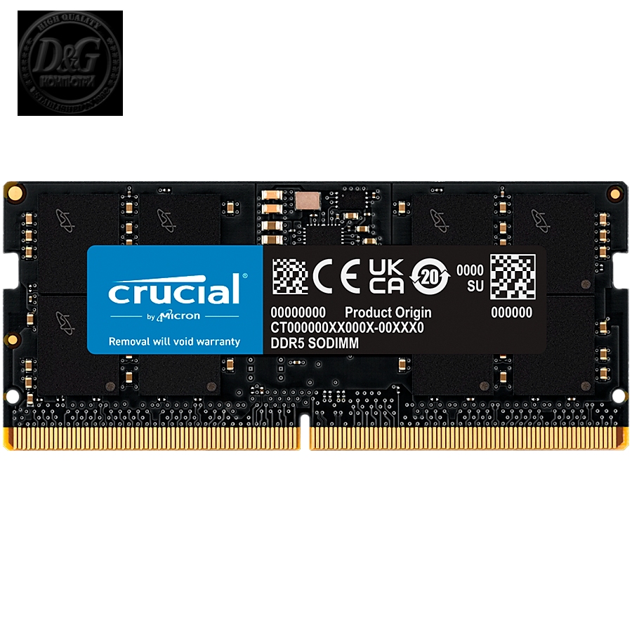 CRUCIAL 16GB DDR5-4800 SODIMM CL40 (16GBit)