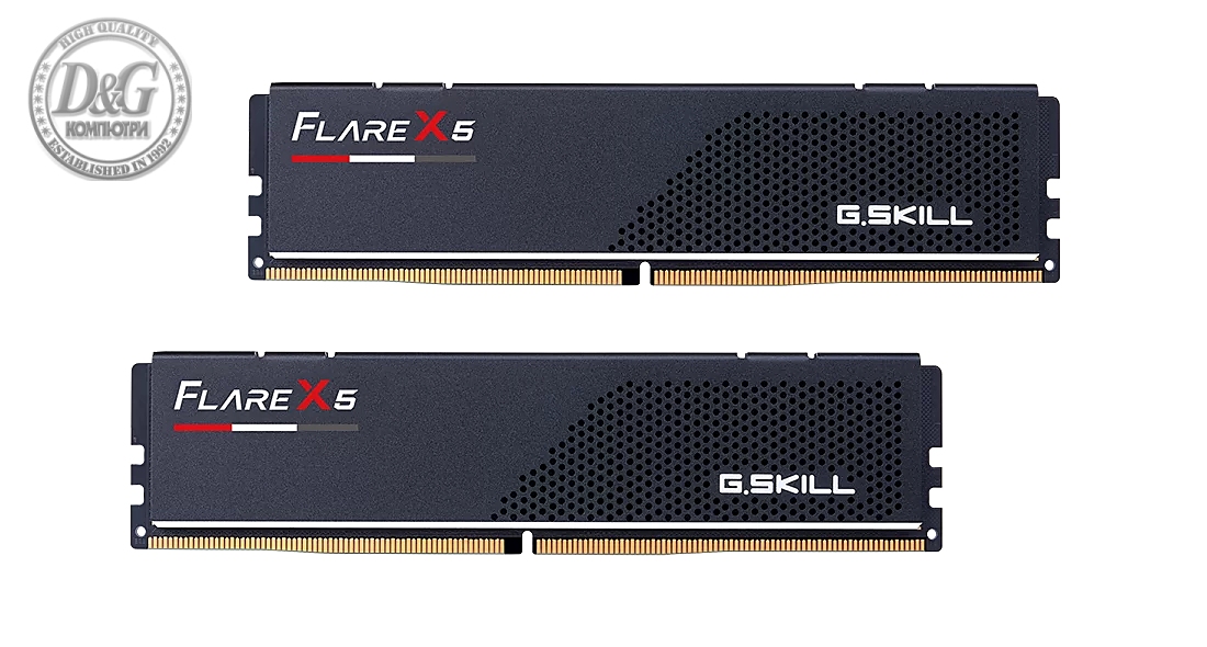 Памет G.SKILL Flare X5 Black 64GB(2x32GB) DDR5 PC5-48000 5600MHz CL36 F5-5600J3636D32GX2-FX5, 1.25V