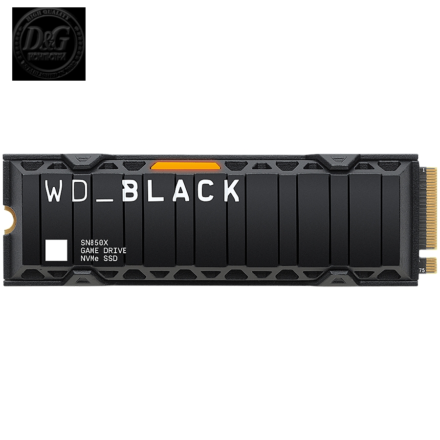 SSD WD Black SN850X HeatSink 1TB M.2 2280 PCIe Gen4 x4 NVMe, Read/Write: 7300/6300 MBps, IOPS 800K/1100K, TBW: 600