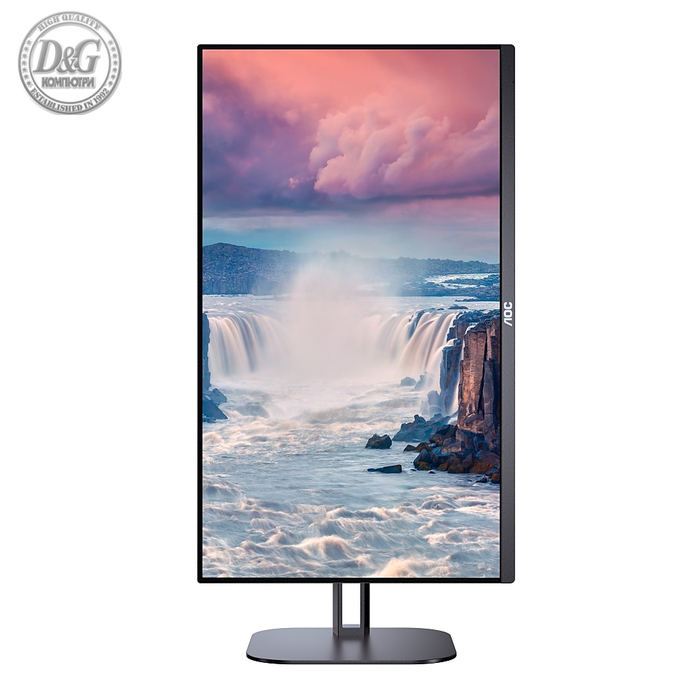 AOC 24V5C/BK, 23.8" IPS WLED, 1920x1080@75Hz, 4ms GtG, 1ms MPRT, 300cd m/2, 1000:1, DCR 20M:1, FreeSync, FlickerFree, Low Blue Light, 3Wx2, Tilt, Height Adjust, Pivot, Swivel, HDMI, DP, USB hub