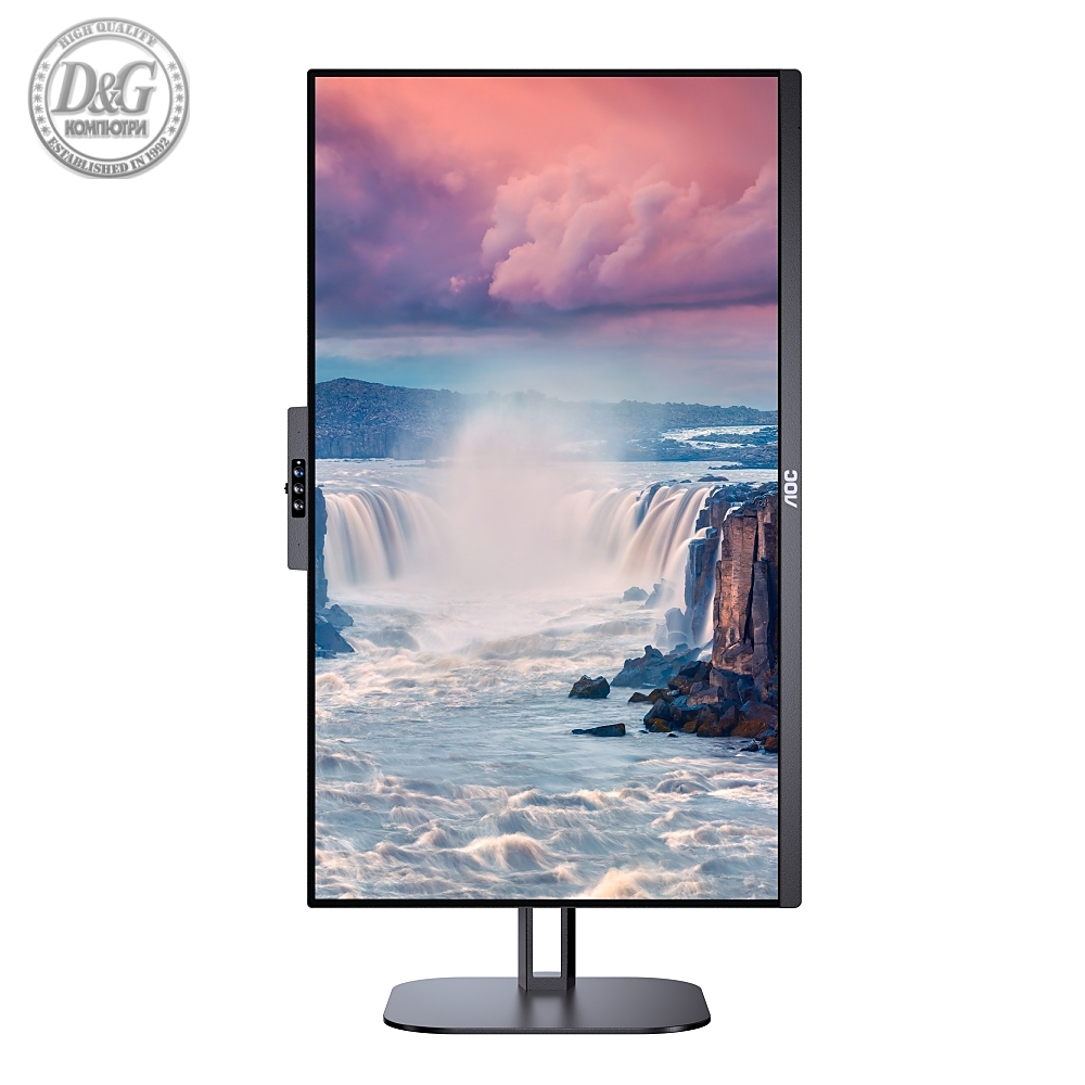 AOC 24V5CW/BK, 23.8" IPS WLED, 1920x1080@75Hz, 4ms GtG, 1ms MPRT, 300cd m/2, 1000:1, DCR 20M:1, FreeSync, FlickerFree, Low Blue Light, 5Wx2, 2MP Windows Hello, Tilt, Height Adjust, Pivot, Swivel, HDMI, DP, USB hub