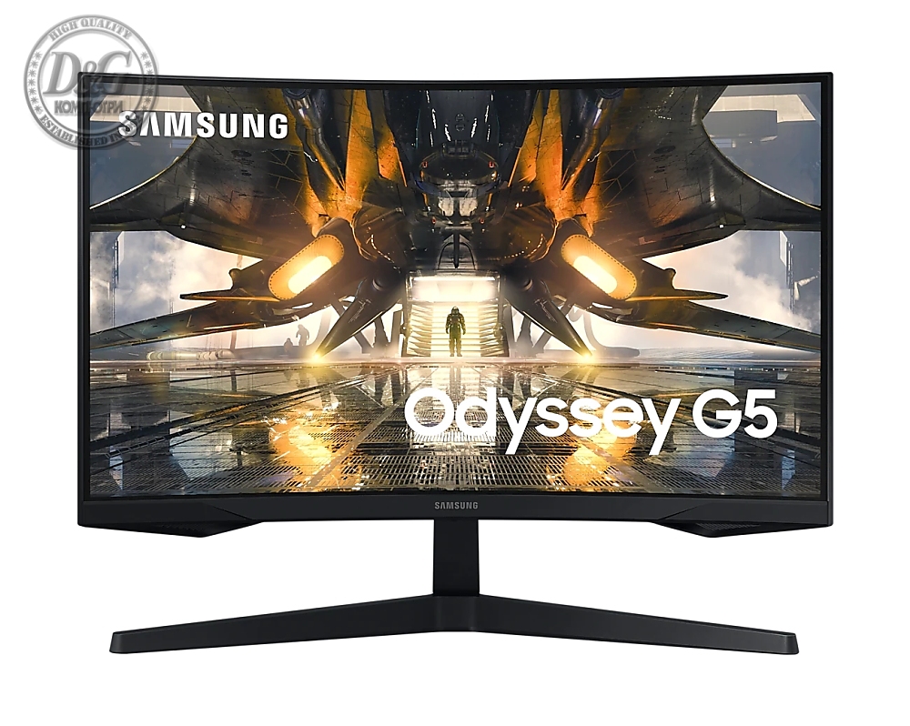 Samsung 27AG550A 27" Curved Odyssey G55A, VA, 165 Hz, 1 ms (MPRT), 300 cd/m2, 2500:1, 2560x1440, Mega DCR, AMD FreeSync Premium, Display Port, HDMI, Black