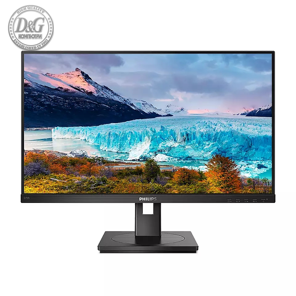 Philips 275S1AE, 27" IPS WLED, 2560x1440@75Hz, 4ms GtG, 300cd m/2, 1000:1, DCR 50m:1, Adaptive Sync, FlickerFree, Low Blue Mode, 2Wx2, Tilt, Height Adjust, Pivot, Swivel, DVI, HDMI