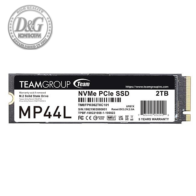 Solid State Drive (SSD) Team Group MP44L, M.2 2280 NVMe 500GB PCI-e 4.0 x4