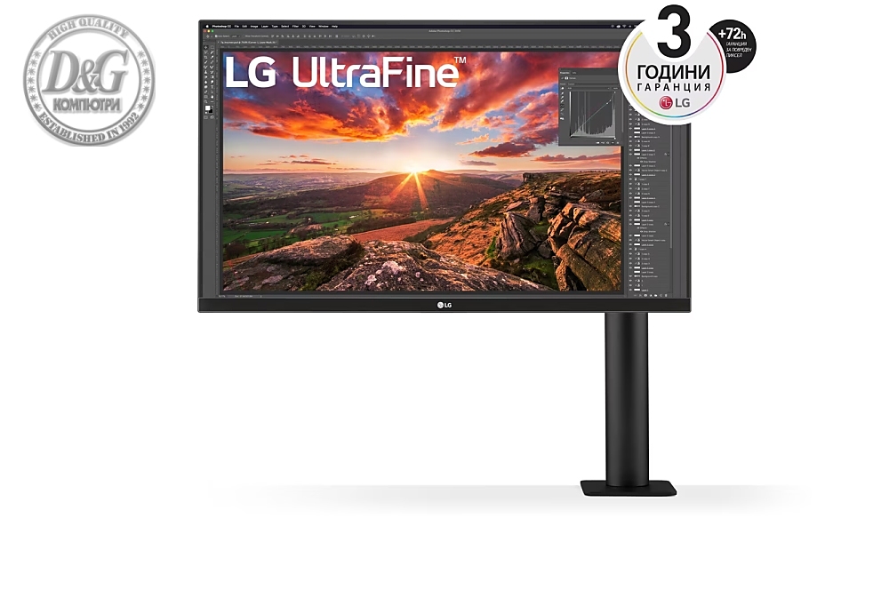 LG 27UN880P-B, 27" UltraFine UHD, IPS 4K, 5ms, 1000:1, 350cd/m2, 3840 x 2160, sRGB 99%, HDR 400, HDMI, USB-C, DisplayPort, AMD FreeSync, Headphone out, Tilt, Height (Range), Swivel, Pivot, MAXX Audio 5W, Black