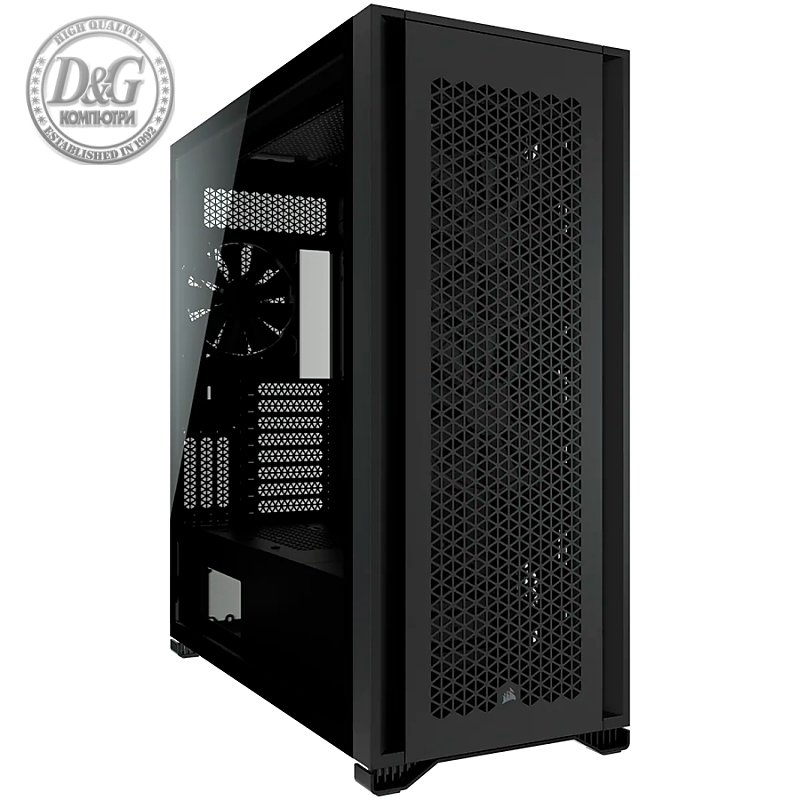 Кутия Corsair 7000D Airflow Full Tower, Tempered Glass, Черно