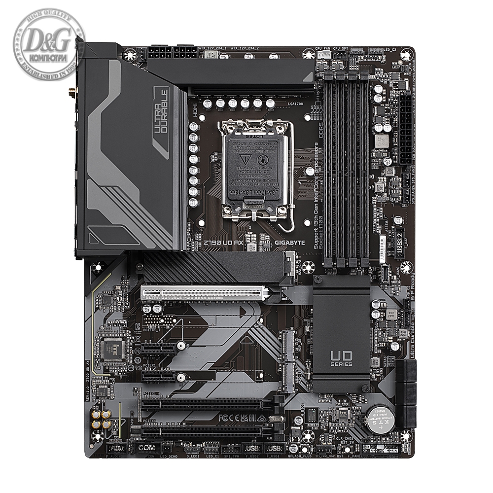 Дънна платка GIGABYTE Z790 UD AX LGA 1700 DDR5, PCIe 5.0, ATX