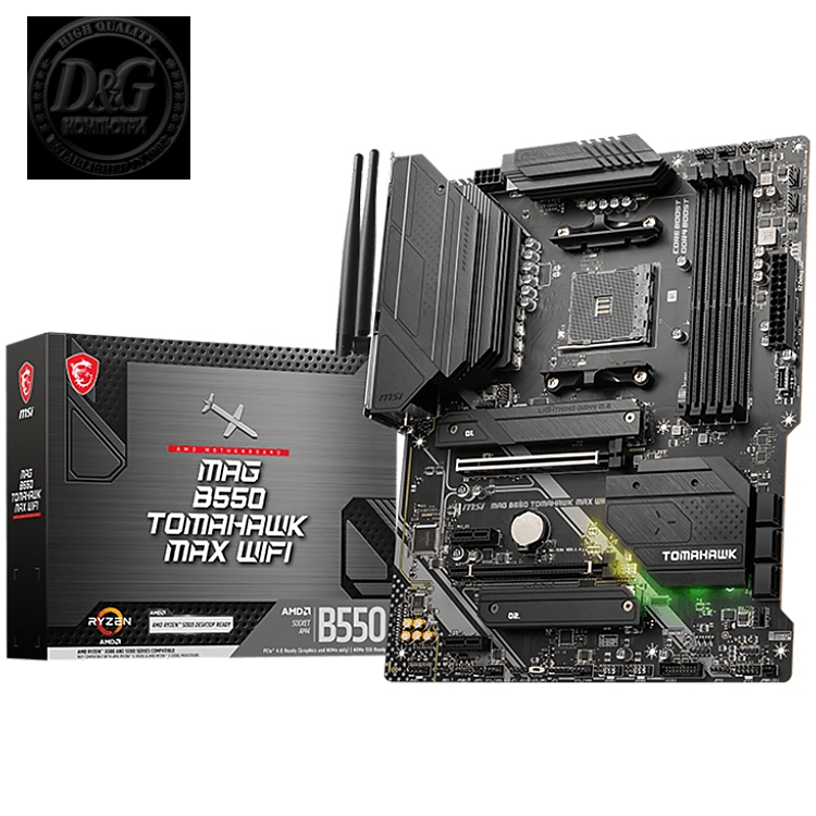 MAG B550 TOMAHAWK MAX WIFI ATX Socket AM4, Dual channel DDR4, Max Memory (GB) 128,  PCI-E x16x2,  PCI-E x1x2, M.2x2, HDMIx1