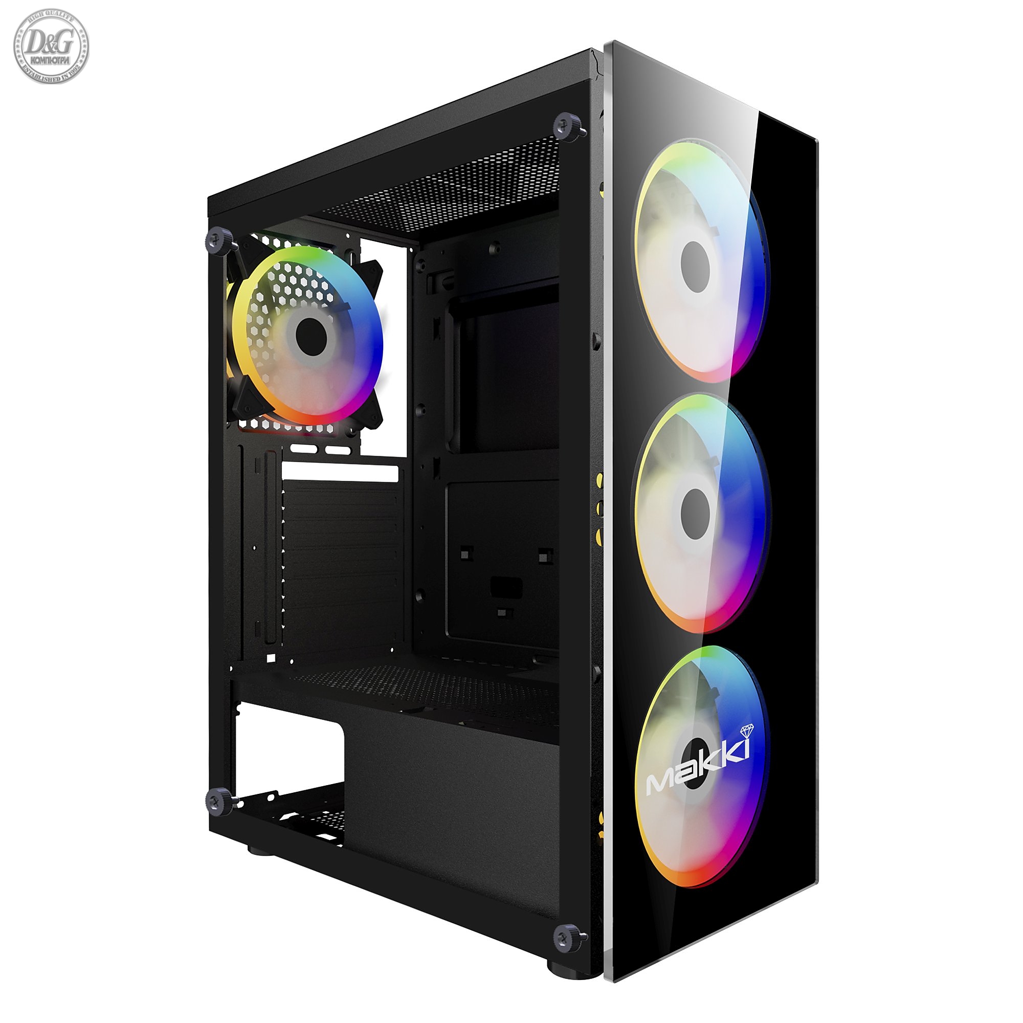 Makki кутия за компютър Case ATX L10 aRGB - Remote/4 Fans