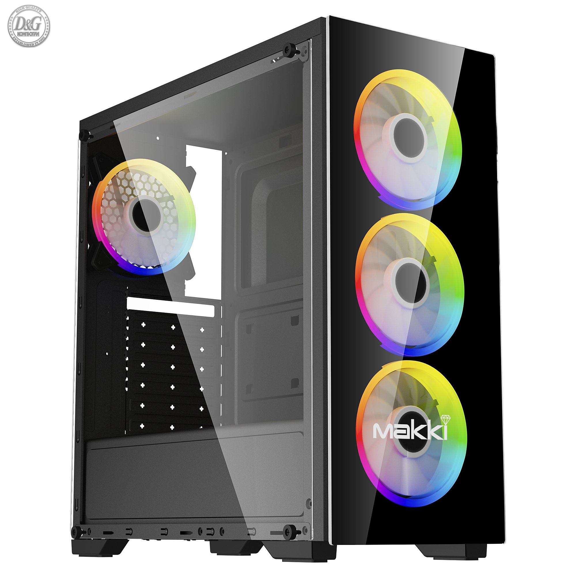 Makki кутия за компютър Case ATX A62 aRGB - Remote/4 Fans