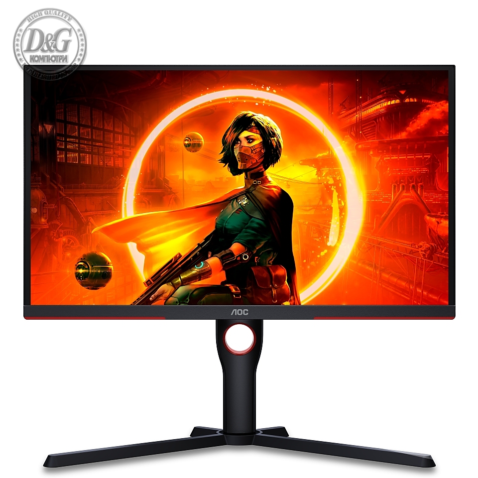 AOC 25G3ZM/BK, 24.5" VA WLED, 1920x1080@240Hz, 1ms GtG, 0.5ms MPRT, 300cd m/2, 3000:1, 80M:1 DCR, AdaptiveSync, FlickerFree, Low Blue Light, Tilt, Height Adjust, Pivot, Swivel, 2xHDMI, DP, USB hub