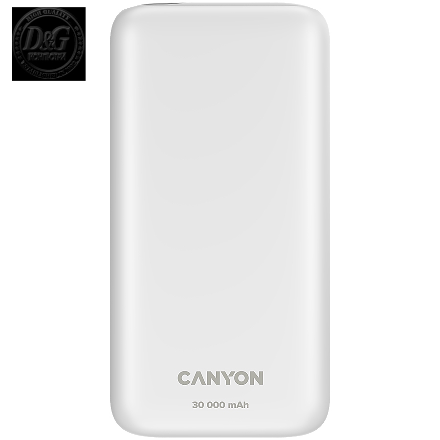 CANYON PB - 301 Power bank 30000mAh Li-poly battery, Input Micro: DC5V/2A, 9V/2A Input Type c PD пјљ DC5V/3A, 9V/2AпјЊ Output Type C  PD:5V/3A,9V/2.2A,12V/1.5AOutput USB A1+USBA 2 : 5V3A,5V/4.5A,4.5V/5A,9V2A,12V1.5A,22.5W quick charging cable 0.3m, 1