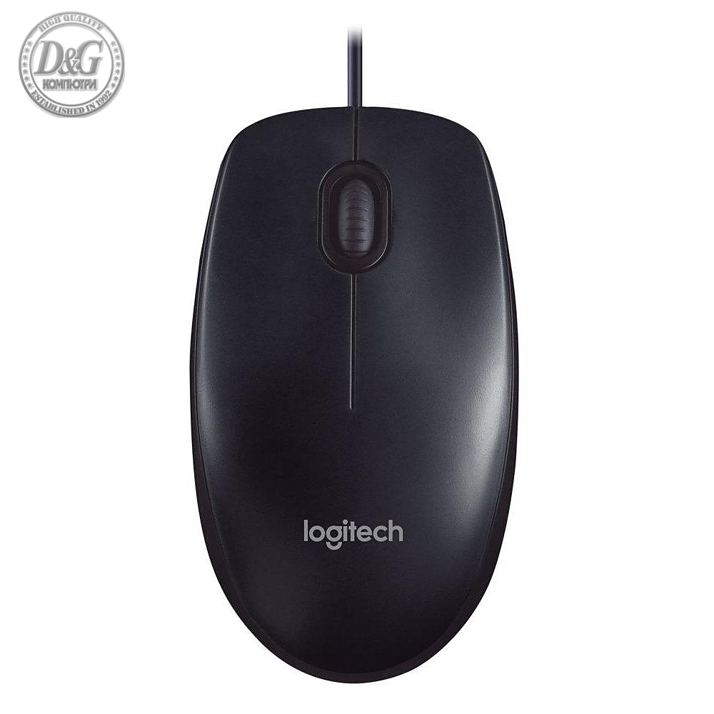 Жична оптична мишка LOGITECH M90, USB, Черен