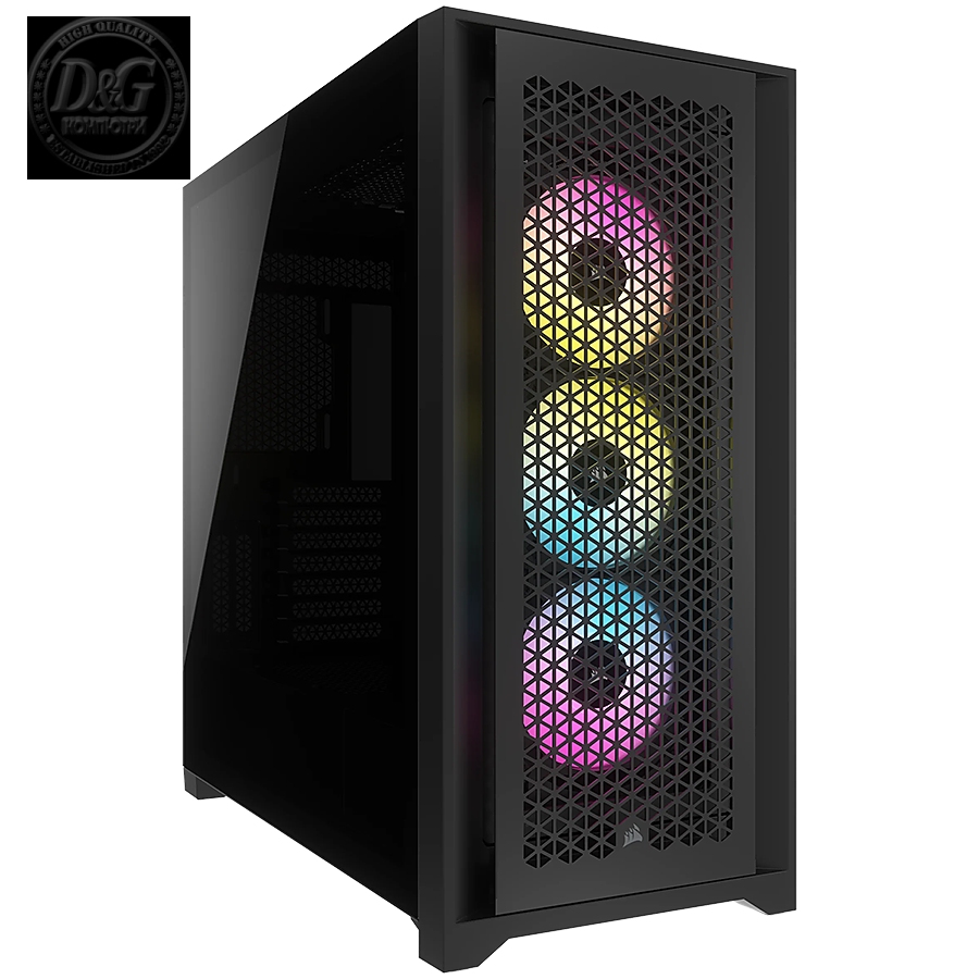 Corsair iCUE 5000D RGB Airflow Tempered Glass, Black, EAN: 840006694342