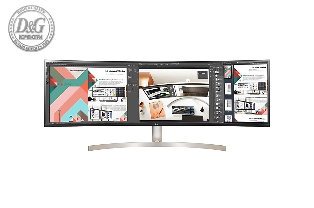 LG 49WL95CP-W, 49" 32:9 Curved UltraWide Dual QHD 5120x1440 IPS Panel, USB Type-C, 5ms, 350 cd/m2, 1000:1, HDR10, sRGB 99%, FreeSync, 3 PBP, HDMI, DisplayPort, Speacer 2ch 10W, Tilt, Height, Swivel, Tiltan