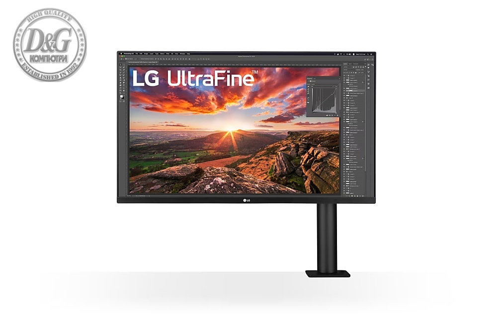 LG 32UN880P-B, 31.5" UltraFine Ergo 4K, IPS AG, DCI-P3 95%, 5ms, 350 cd/m2, 1000:1, 3840x2160, HDR 10, USB Type-C, USB, HDMI, DisplayPort, AMD FreeSync, Speaker 5Wx2, Game Mode, Reader Mode, PIP, Tilt/Height/Swivel/Pivot/ Extend/Retract, Black