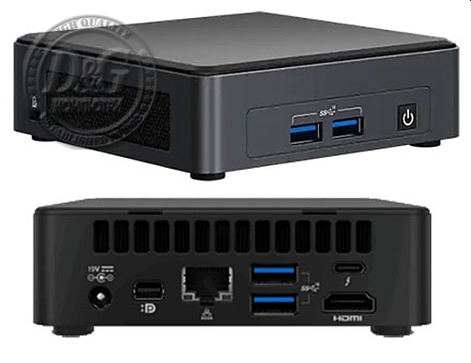 Intel NUC 11 Pro Kit NUC11TNKi7: Intel Core i7-1165G7, Intel Iris Xe Graphics, Dual HDMI 2.0b w/HDMI CEC, Dual DP 1.4a via Type C, Front: 2xUSB 3.2 Rear: 2xUSB 4 (type C), 1xUSB 3.2, 1xUSB 2.0 Internal: 1xUSB 3.2 on m.2 22x42 (pins), 2xUSB 2.0 (heade