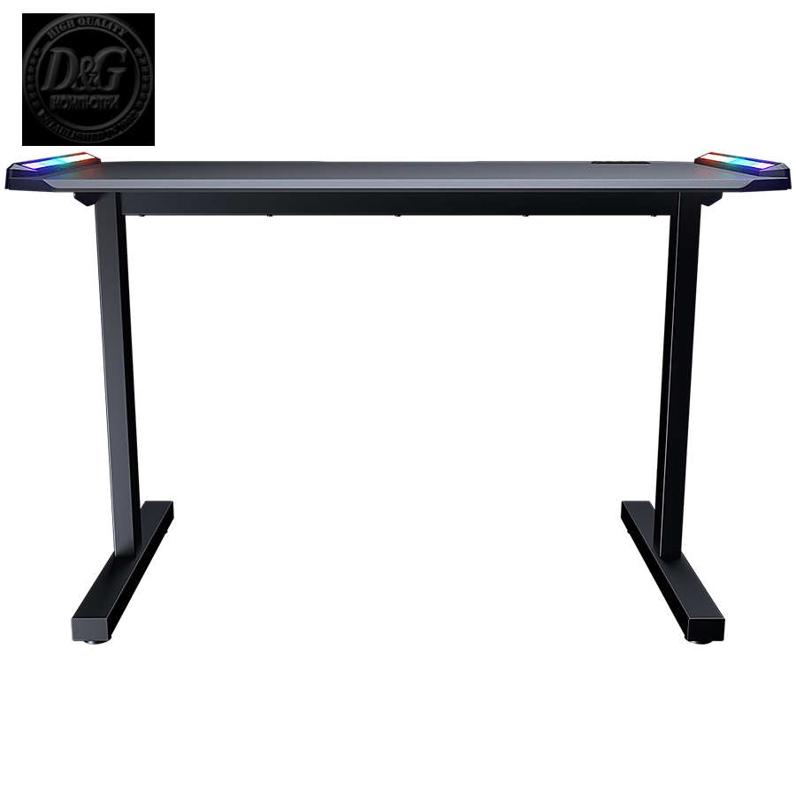 COUGAR DEIMUS 120 Gaming Desk, Dual-sided RGB Lighting Effects, Medium Density Fiberboard, 1220x605(mm), USB 3.0 x2, USB 3.0 Type-C x1, RGB button